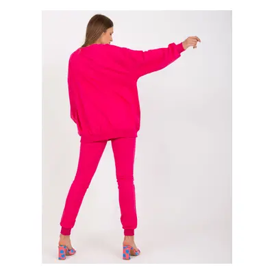 Fuchsia tracksuit with oversize sweatshirt