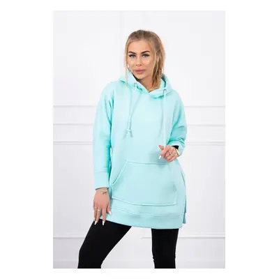 Insulated sweatshirt with slits on the sides of mint