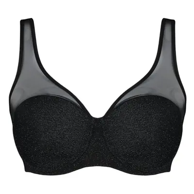 Trendyol Curve Black Glitter Mesh Covered Bra