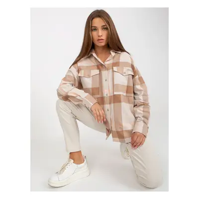 Light beige loose cotton shirt