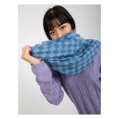 Blue women's winter scarf with wool