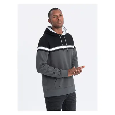 Ombre Men's tri-color hoodie - gray