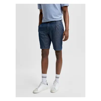 Dark blue chino shorts with linen Selected Homme Clay - Men