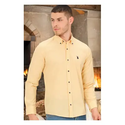 G776 DEWBERRY MEN'S SHIRT-PLAIN YELLOW