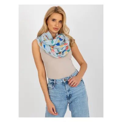 Women's tunnel scarf with print - blue