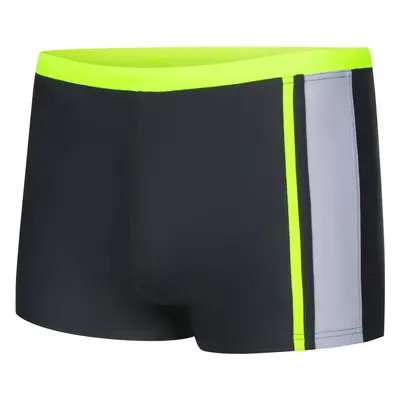 AQUA SPEED Kids's Swimming Shorts Max Black/Grey/Yellow Pattern