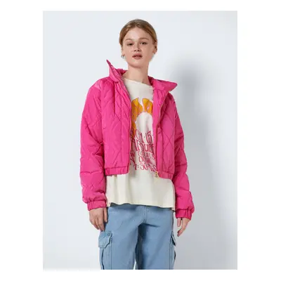 Dark pink Ladies Quilted Bomber with Collar Noisy May Ziggy - Women