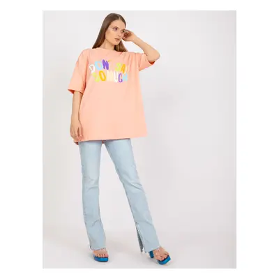 Oversized apricot t-shirt with print