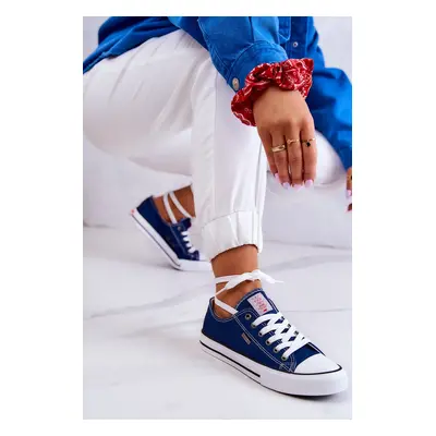 Women's Classic Cross Jeans Sneakers JJ2R4012C Navy Blue