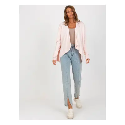 Light pink women's cardigan without closure