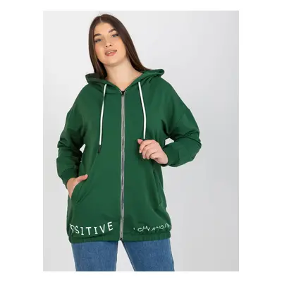 Dark green full-zip sweatshirt with hood