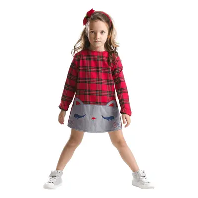 mshb&g Red Plaid Kitten Girl's Dress