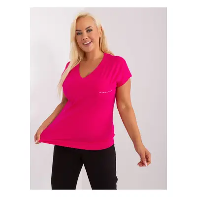 Women's cotton blouse fuchsia size plus