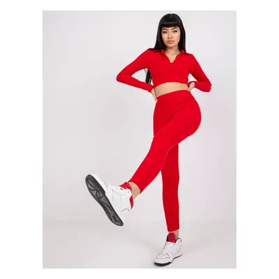 Red ribbed leggings Caviana RUE PARIS