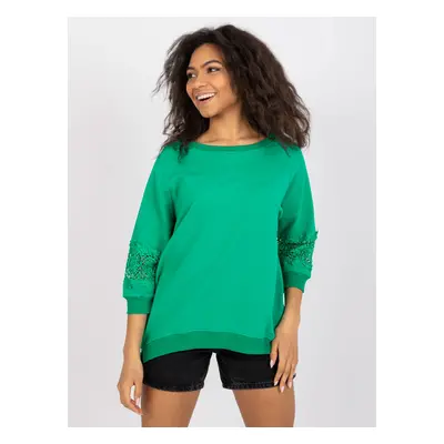 Dark green casual blouse Torino RUE PARIS