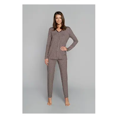 Women's pyjamas Illusion long sleeves, long legs - print