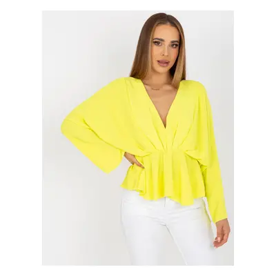 Yellow one-size blouse with Raquel's V-neck