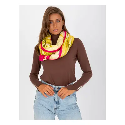 Fuchsia cotton scarf with patterns