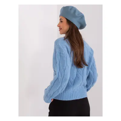 Dirty blue, monochrome women's beret