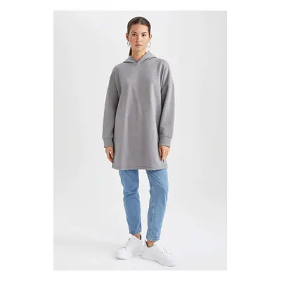 DEFACTO Regular Fit Sweatshirt Fabric Long Sleeve Tunic