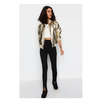 Trendyol Gold Oversize Shiny Bomber vízlepergető kabát kabát