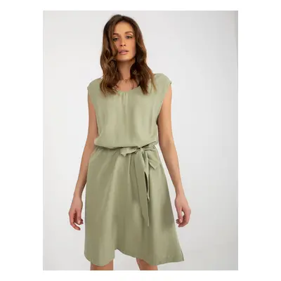 Light green sundress with belt from RUE PARIS