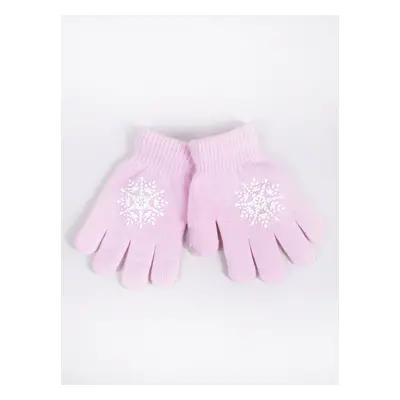 Yoclub Kids's Girls' Five-Finger Gloves RED-0012G-AA5A-009