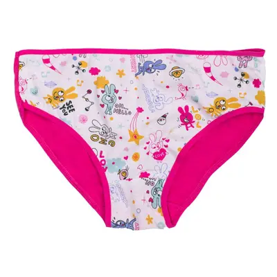 White and pink panties for a girl with colorful patterns