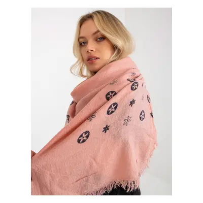 Powdery pink women's scarf with print