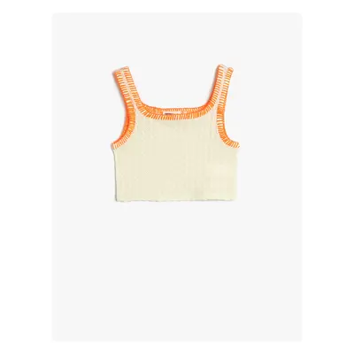 Koton Crochet Crop Top Sleeveless U Neck