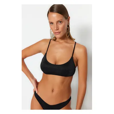 Trendyol Black Bralette Glitter Bikini Top