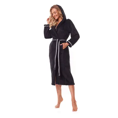 Soft long bathrobe Black