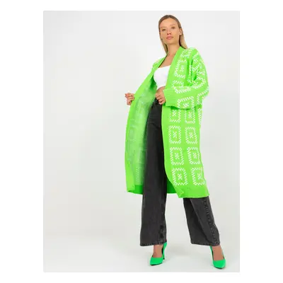 Fluo green long oversize cardigan RUE PARIS