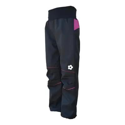 Children's softshell pants SUMMER / black-blackberry