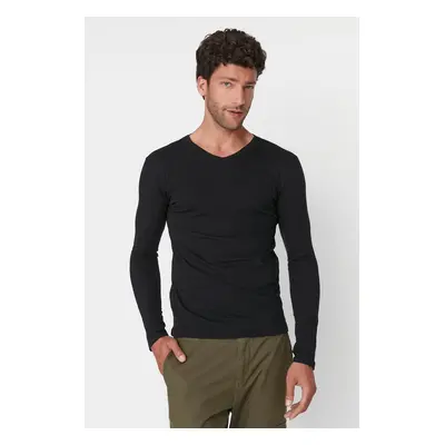 Férfi hosszú ujjú póló Trendyol V-neck