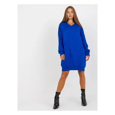 Cobalt knitted oversize dress RUE PARIS