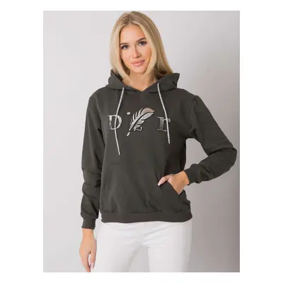 Dark khaki hoodie kangaroo with hood Sheridan