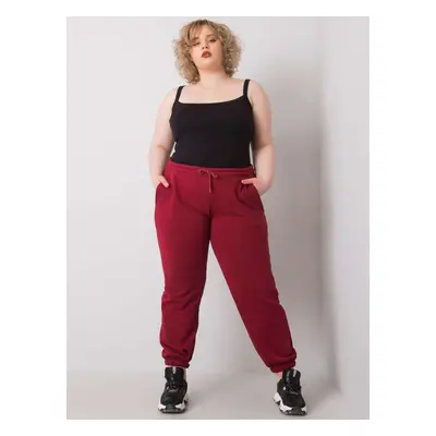 Burgundy sweatpants with Ainhoa plus size pockets