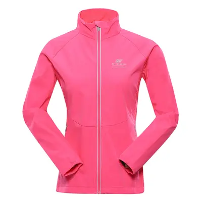 Women's softshell jacket with membrane ALPINE PRO MULTA neon knockout pink