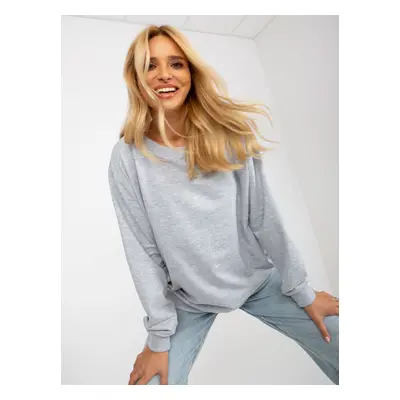 Women's grey basic sweatshirt without hood