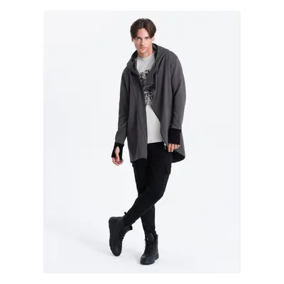 Ombre Asymmetrical men's sweatshirt with a spacious hood NANTES