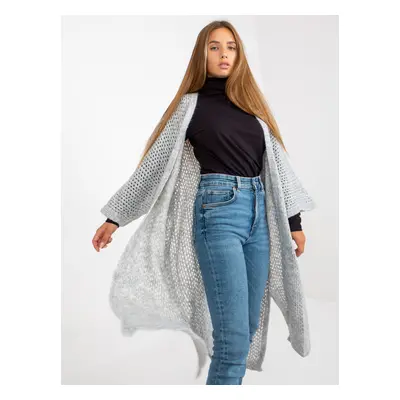 Grey oversize long openwork cardigan OCH BELLA