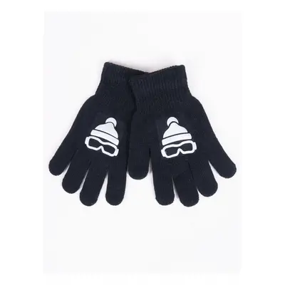 Yoclub Kids's Boys' Five-Finger Gloves With Reflector RED-0237C-AA50-002