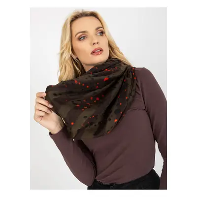 Khaki women's scarf with print