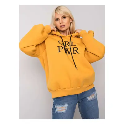 Dark yellow padded hoodie by Debby