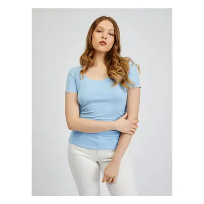 Light blue women's basic T-shirt ORSAY - Women