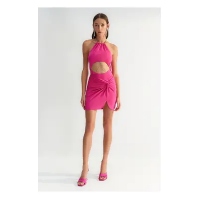 Trendyol X Zeynep Tosun Fuchsia Draped Detailed Skirt