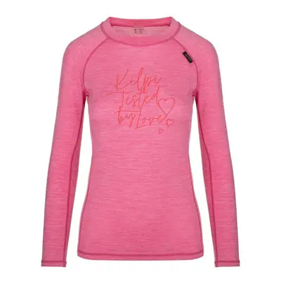 Women's wool thermal T-shirt Kilpi MAVORA TOP-W pink