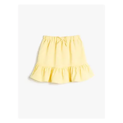 Koton Mini Skirt Ruffled Modal Fabric with Elastic Waist