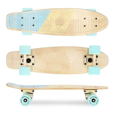 Spokey WOO-FISH Wooden pennyboard x cm, ABEC7, light blue